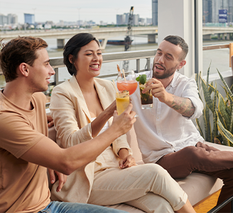 Terraza social departamentos Grand Cactus